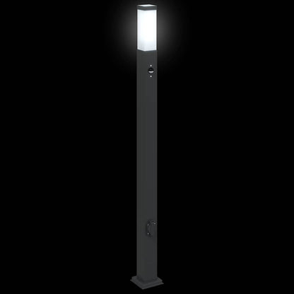 Bollard Lights with Sensor&Outlet 3 pcs 110 cm Black IP44