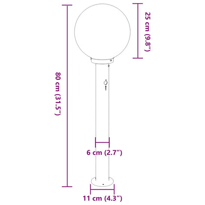 Bollard Light with Sensor 80 cm Stainless Steel IP44
