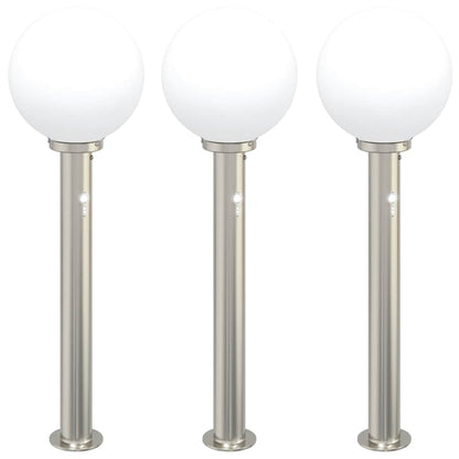 Bollard Lights with Sensor 3 pcs 80 cm Stainless Steel IP44