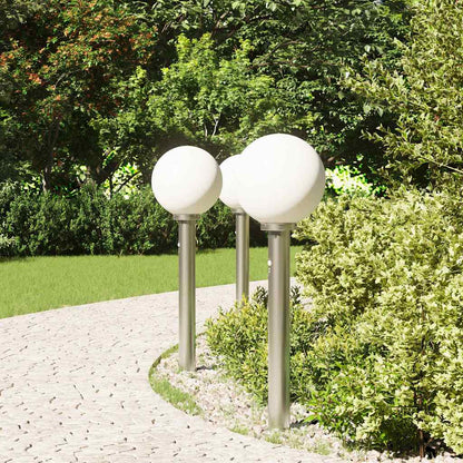 Bollard Lights with Sensor 3 pcs 80 cm Stainless Steel IP44