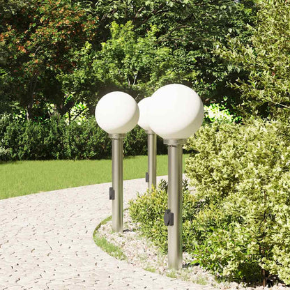 Bollard Lights with Outlet 3 pcs 80 cm Stainless Steel IP44