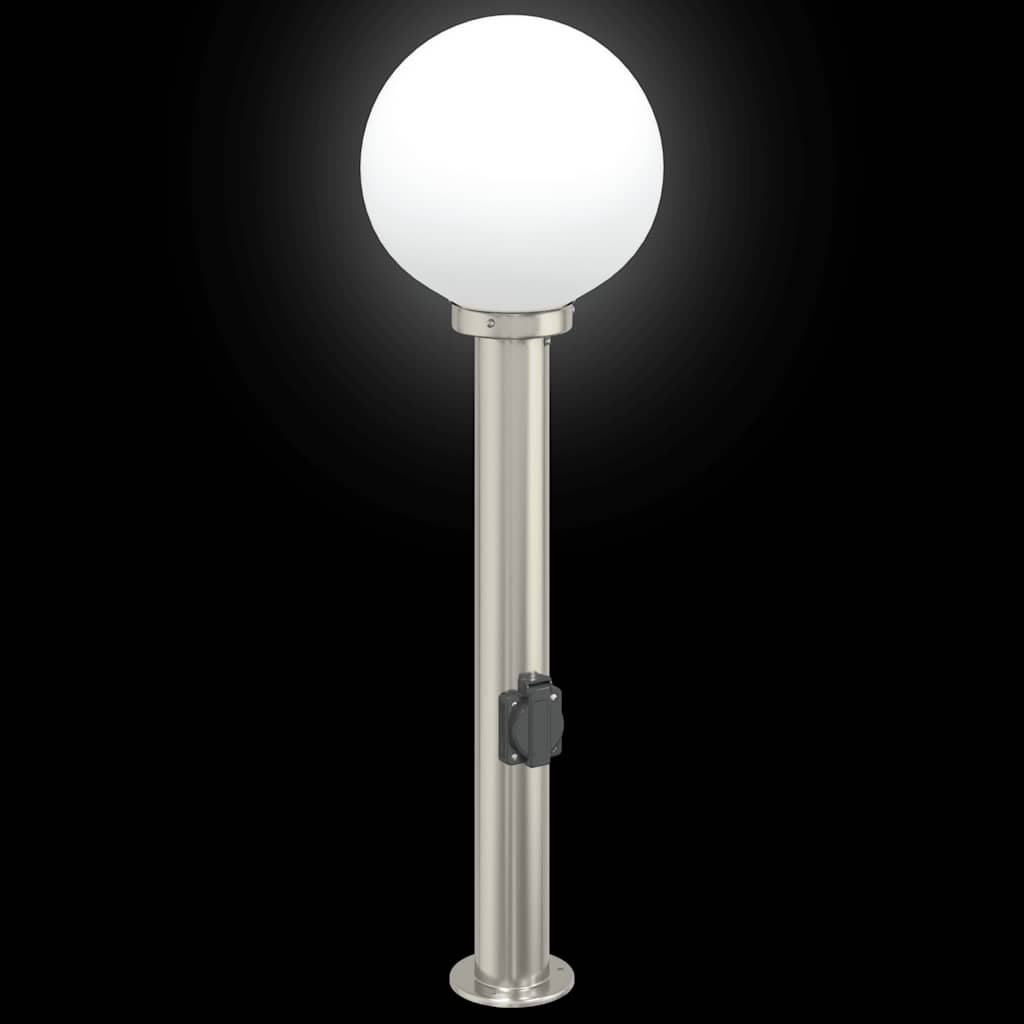 Bollard Lights with Outlet 3 pcs 80 cm Stainless Steel IP44