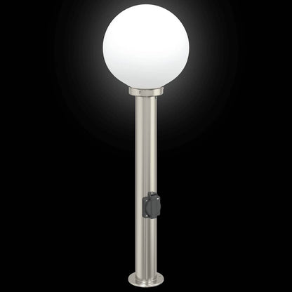 Bollard Lights with Outlet 3 pcs 80 cm Stainless Steel IP44