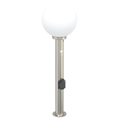 Bollard Lights with Sensor&Outlet 3 pcs 80 cm Stainless Steel IP44