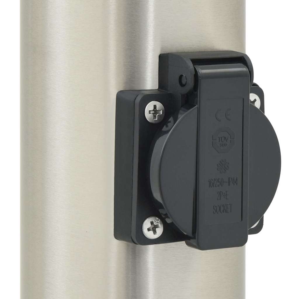 Bollard Lights with Sensor&Outlet 3 pcs 80 cm Stainless Steel IP44