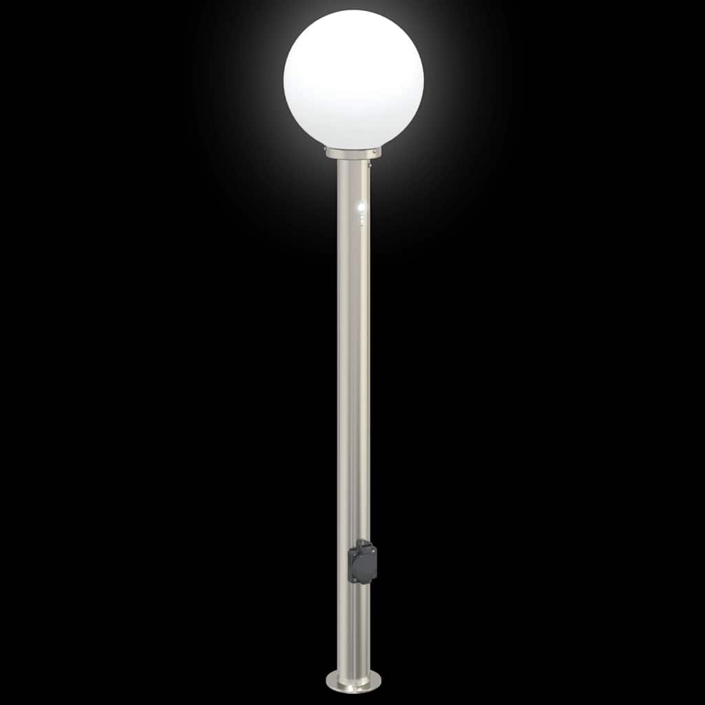 Bollard Light with Sensor&Outlet 120 cm Stainless Steel IP44