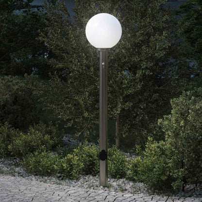 Bollard Light with Sensor&Outlet 120 cm Stainless Steel IP44