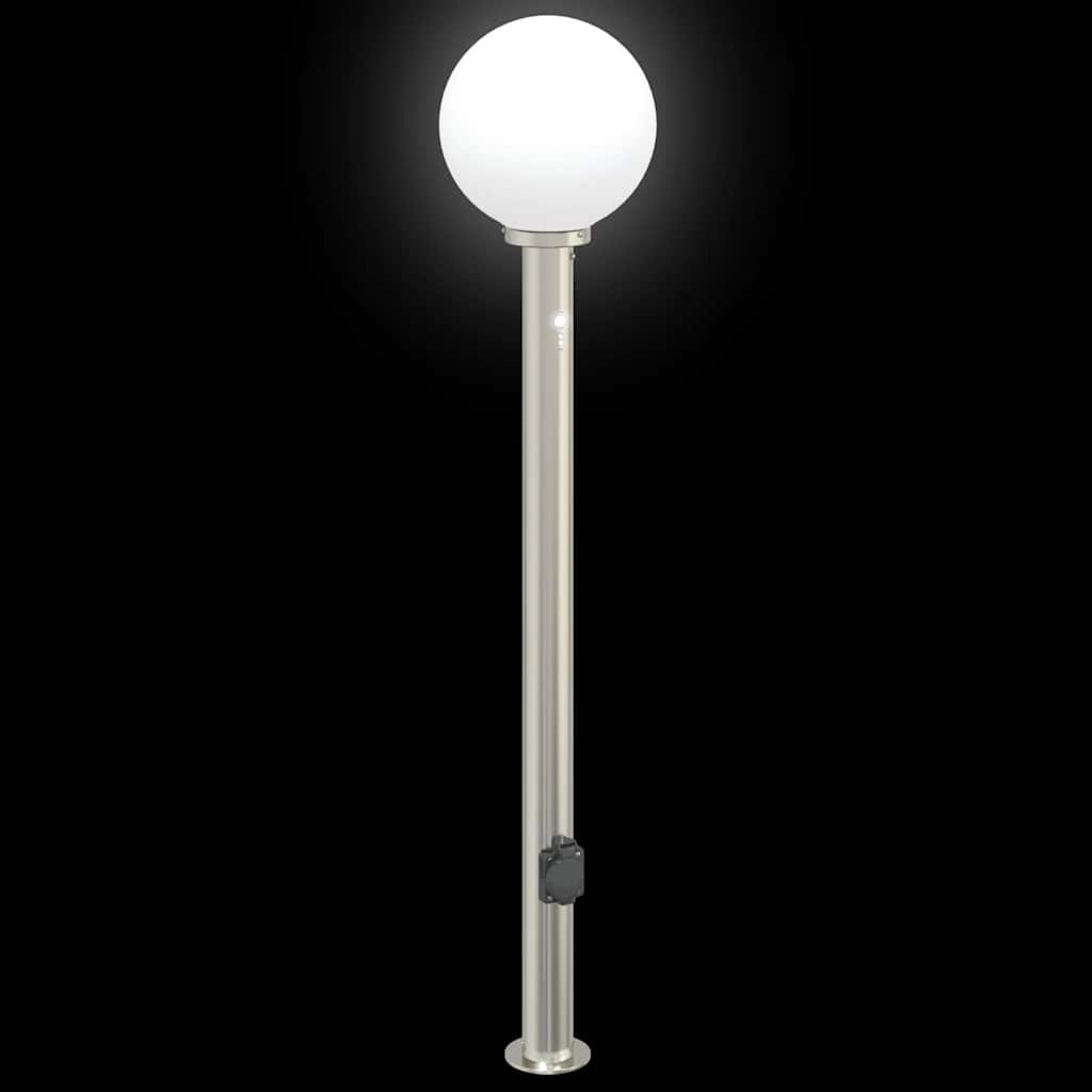 Bollard Lights with Sensor&Outlet 3 pcs 120 cm Stainless Steel IP44