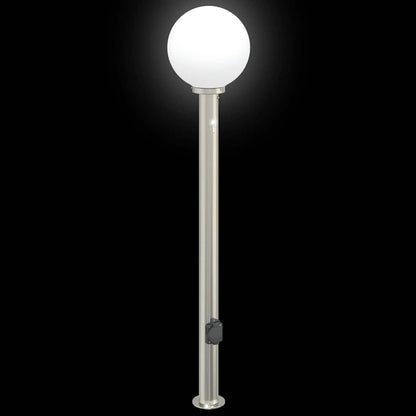 Bollard Lights with Sensor&Outlet 3 pcs 120 cm Stainless Steel IP44