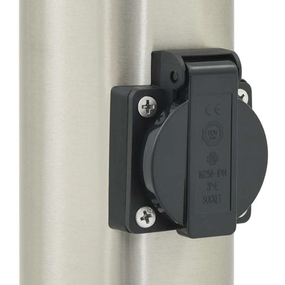 Bollard Lights with Sensor&Outlet 3 pcs 120 cm Stainless Steel IP44