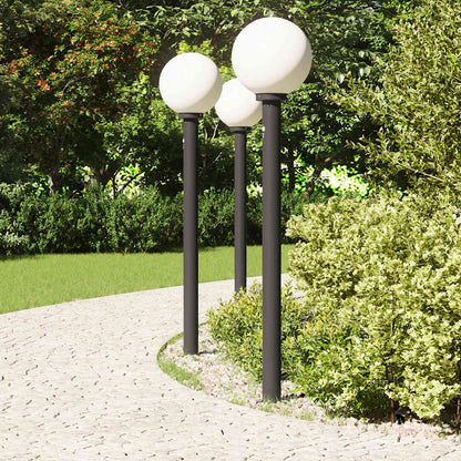 Bollard Lights with Sensor 3 pcs 120 cm Black IP44