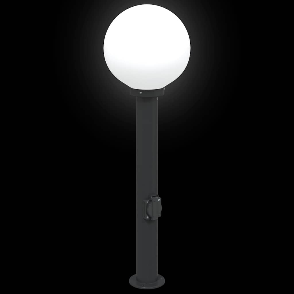 Bollard Lights with Outlet 3 pcs 80 cm Black IP44