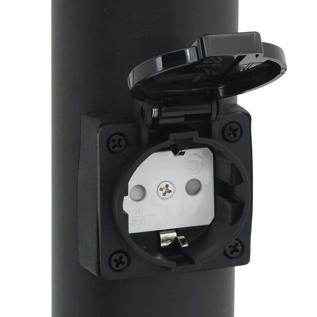 Bollard Lights with Outlet 3 pcs 80 cm Black IP44