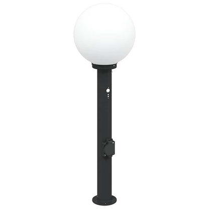 Bollard Light with Sensor&Outlet 80 cm Black IP44