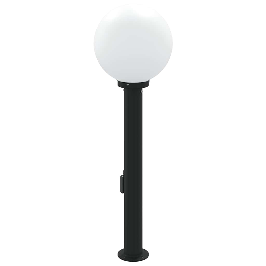 Bollard Light with Sensor&Outlet 80 cm Black IP44