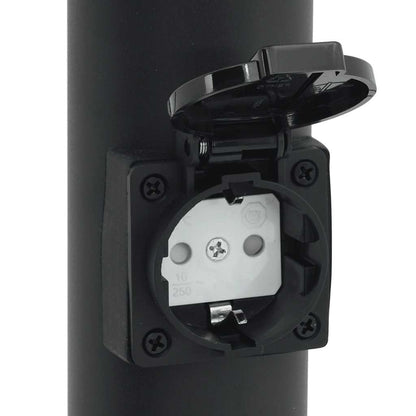 Bollard Light with Sensor&Outlet 80 cm Black IP44