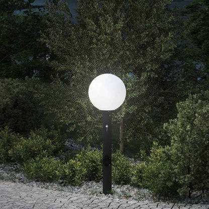 Bollard Light with Sensor&Outlet 80 cm Black IP44