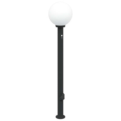 Bollard Light with Sensor&Outlet 120 cm Black IP44