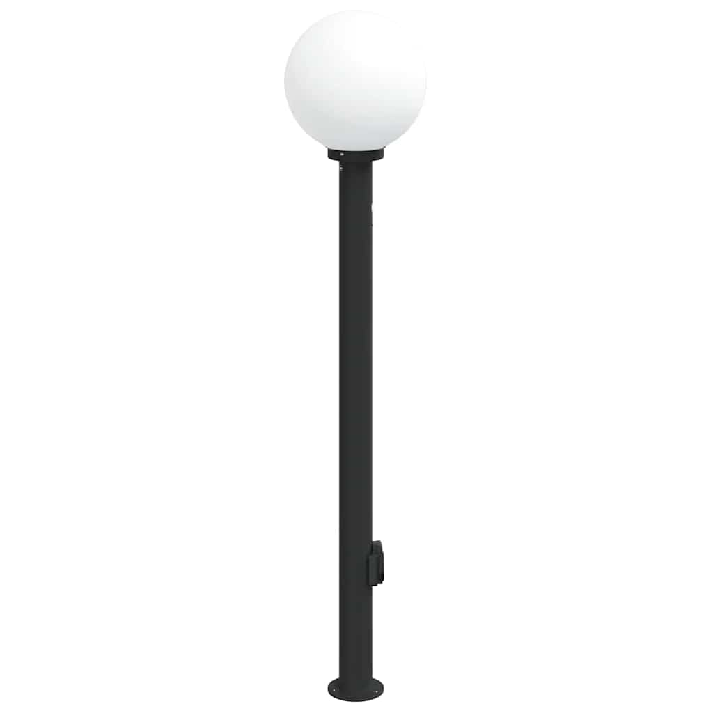 Bollard Light with Sensor&Outlet 120 cm Black IP44