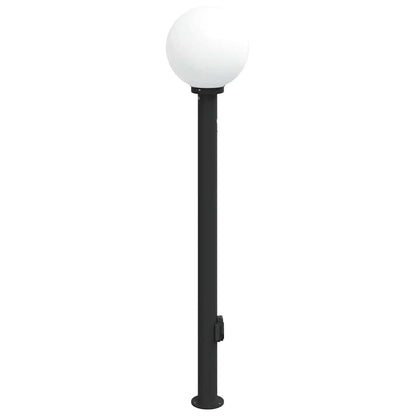 Bollard Light with Sensor&Outlet 120 cm Black IP44