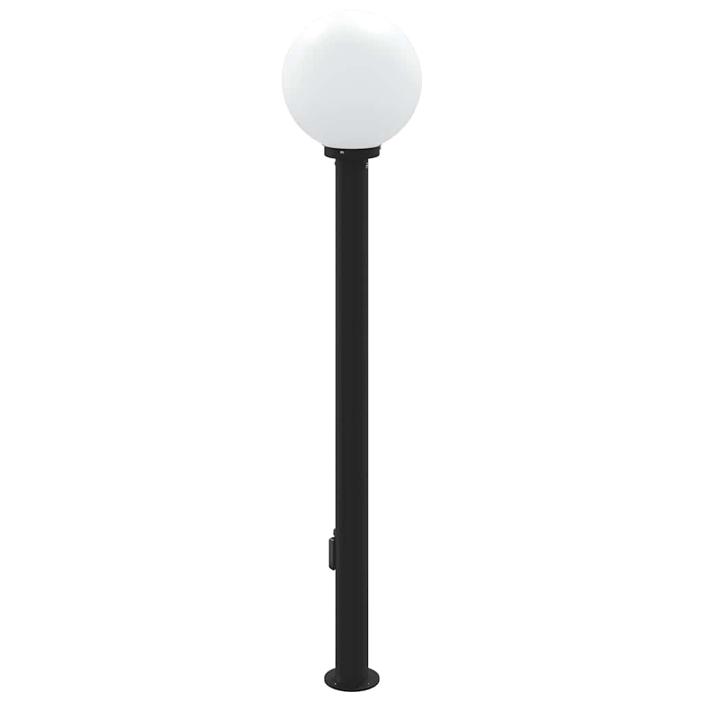 Bollard Light with Sensor&Outlet 120 cm Black IP44