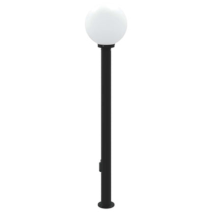Bollard Light with Sensor&Outlet 120 cm Black IP44