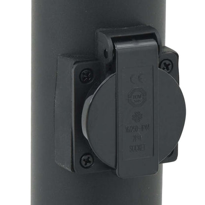 Bollard Light with Sensor&Outlet 120 cm Black IP44