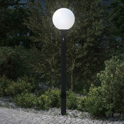 Bollard Light with Sensor&Outlet 120 cm Black IP44