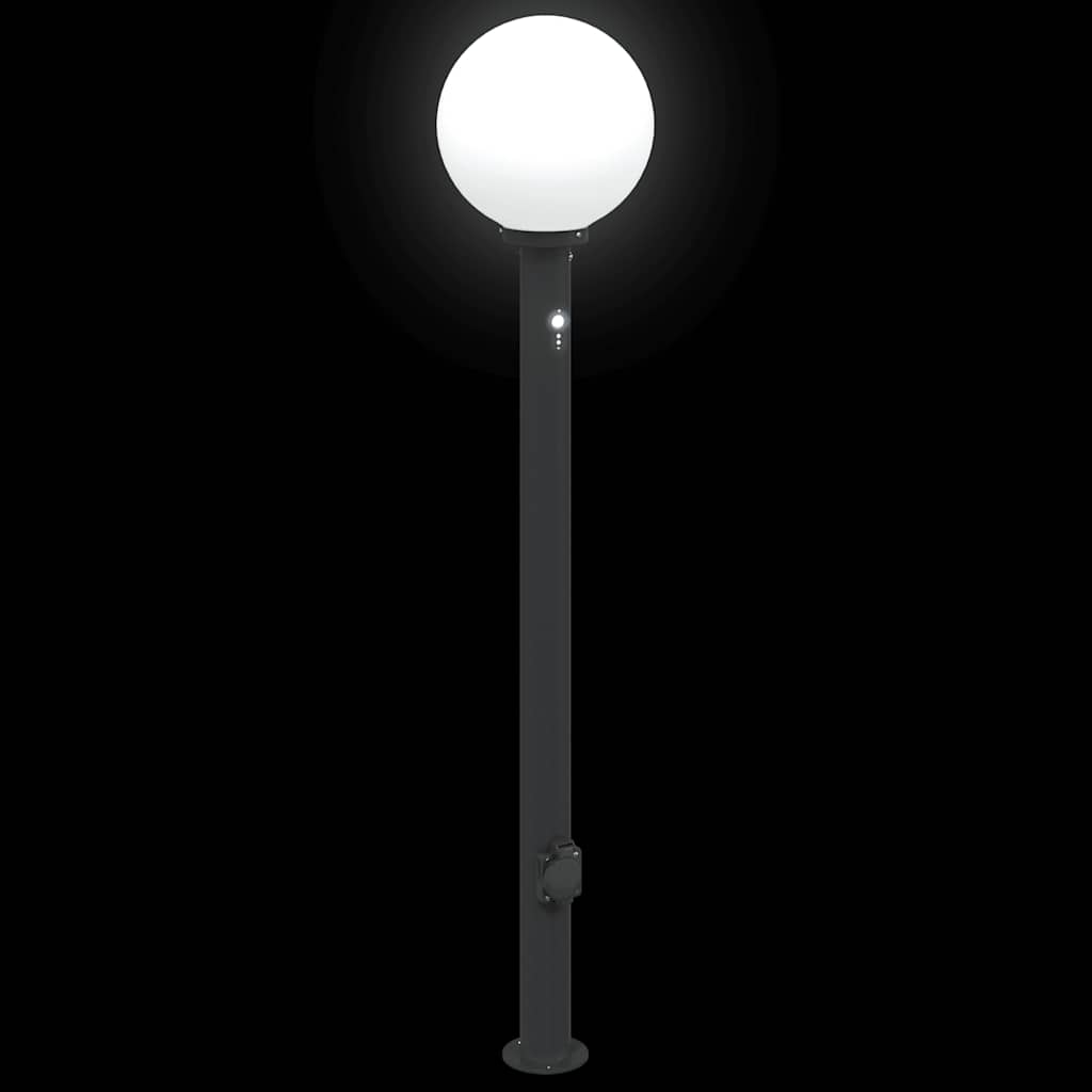 Bollard Lights with Sensor&Outlet 3 pcs 120 cm Black IP44