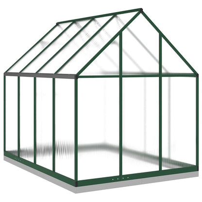 Greenhouse with Base Frame Green 224x169x202 cm Aluminium