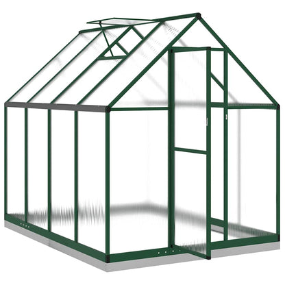 Greenhouse with Base Frame Green 224x169x202 cm Aluminium