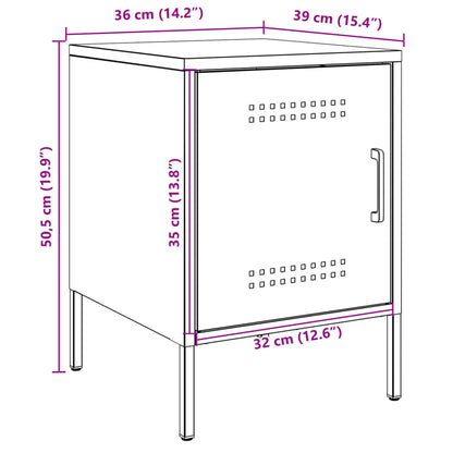 Bedside Cabinets 2 pcs Black 36x39x50.5 cm Steel