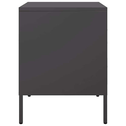 Bedside Cabinet Black 36x39x50.5 cm Steel