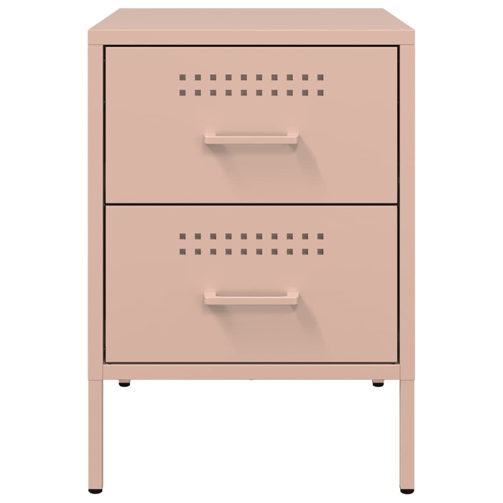 Bedside Cabinet Pink 36x39x50.5 cm Steel
