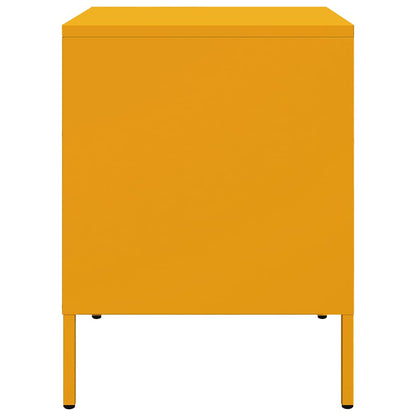 Bedside Cabinet Mustard Yellow 36x39x50.5 cm Steel
