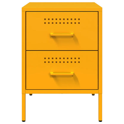 Bedside Cabinets 2 pcs Mustard Yellow 36x39x50.5 cm Steel