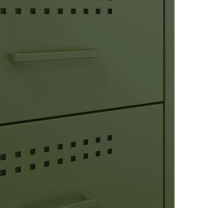 Bedside Cabinet Olive Green 36x39x50.5 cm Steel