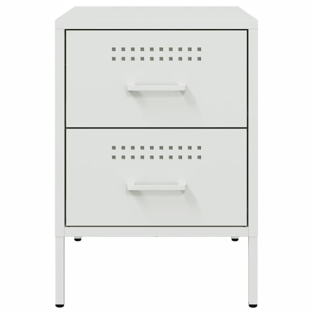 Bedside Cabinets 2 pcs White 36x39x50.5 cm Steel