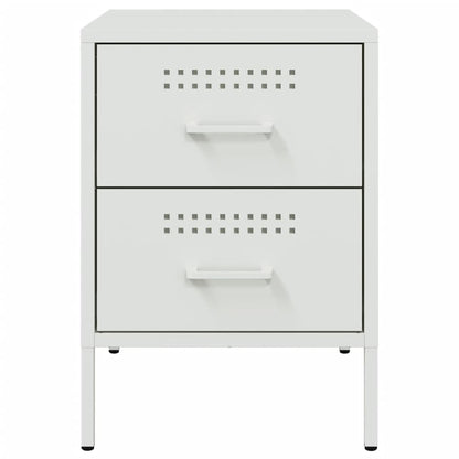 Bedside Cabinets 2 pcs White 36x39x50.5 cm Steel