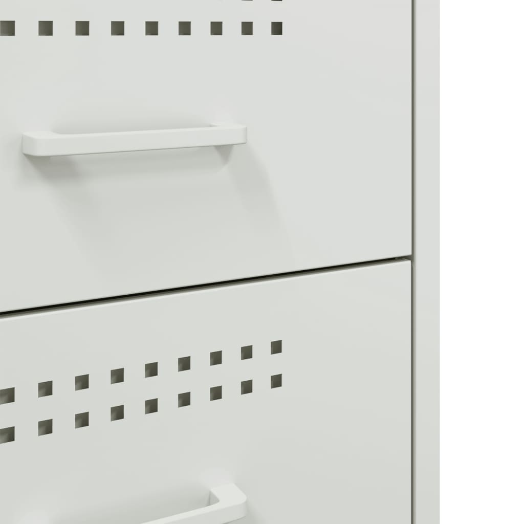 Bedside Cabinets 2 pcs White 36x39x50.5 cm Steel