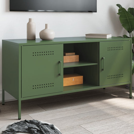 TV Cabinet Olive Green 100.5x39x50.5 cm Steel