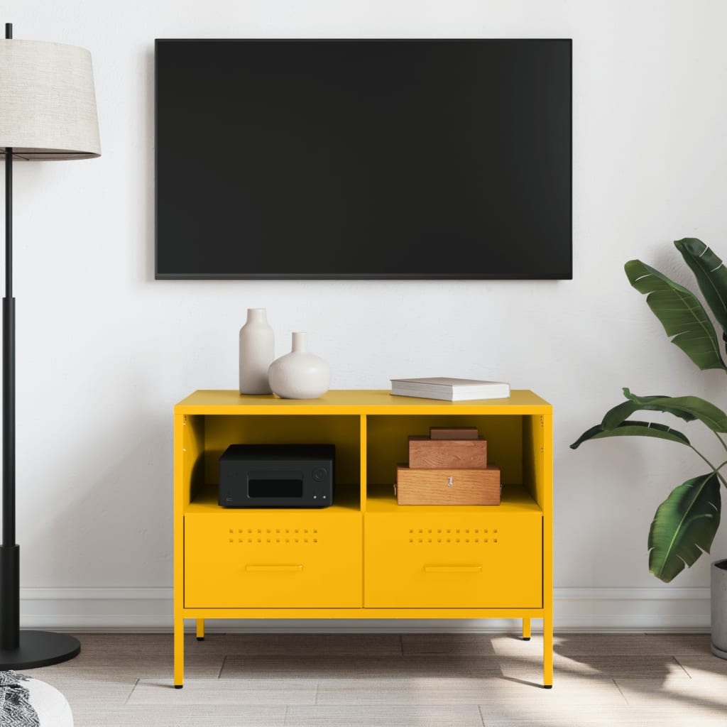 TV Cabinet Mustard Yellow 68x39x50.5 cm Steel