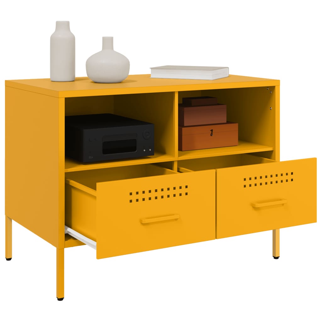 TV Cabinet Mustard Yellow 68x39x50.5 cm Steel