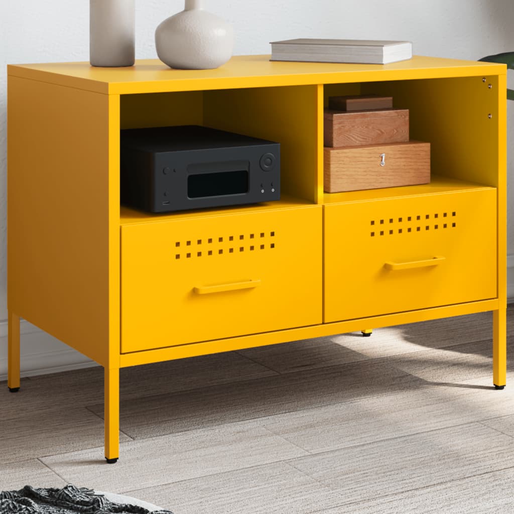 TV Cabinet Mustard Yellow 68x39x50.5 cm Steel
