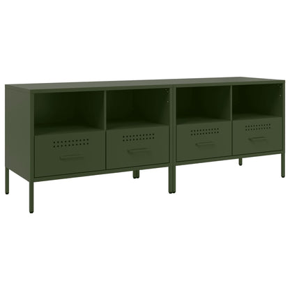 TV Cabinets 2 pcs Olive Green 68x39x50.5 cm Steel