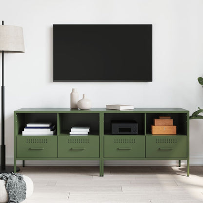 TV Cabinets 2 pcs Olive Green 68x39x50.5 cm Steel