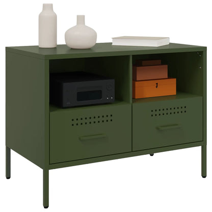 TV Cabinets 2 pcs Olive Green 68x39x50.5 cm Steel