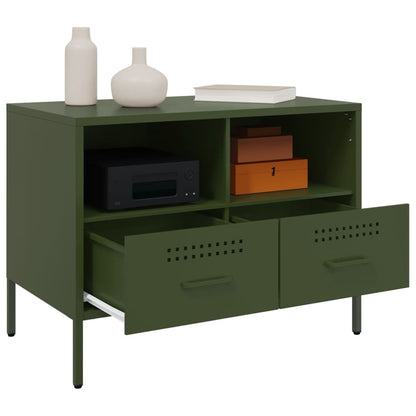 TV Cabinets 2 pcs Olive Green 68x39x50.5 cm Steel