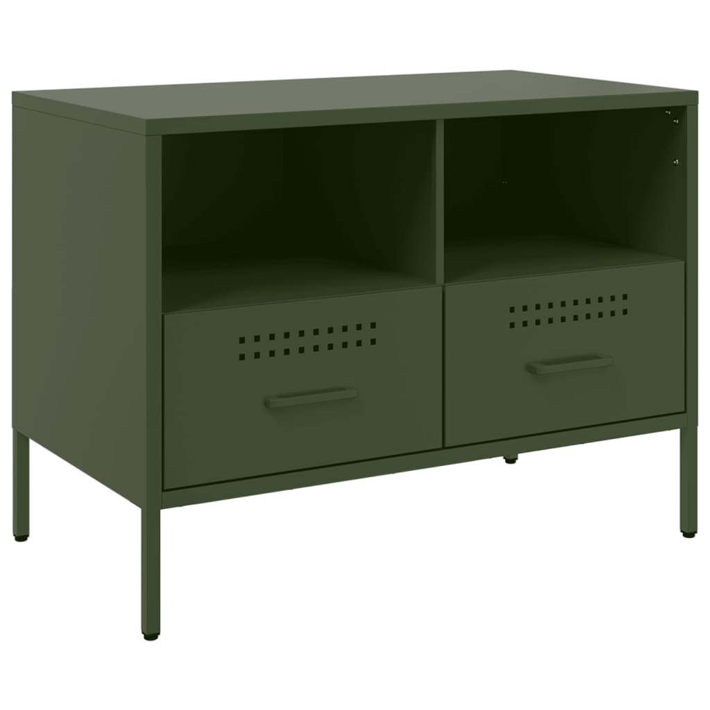 TV Cabinets 2 pcs Olive Green 68x39x50.5 cm Steel