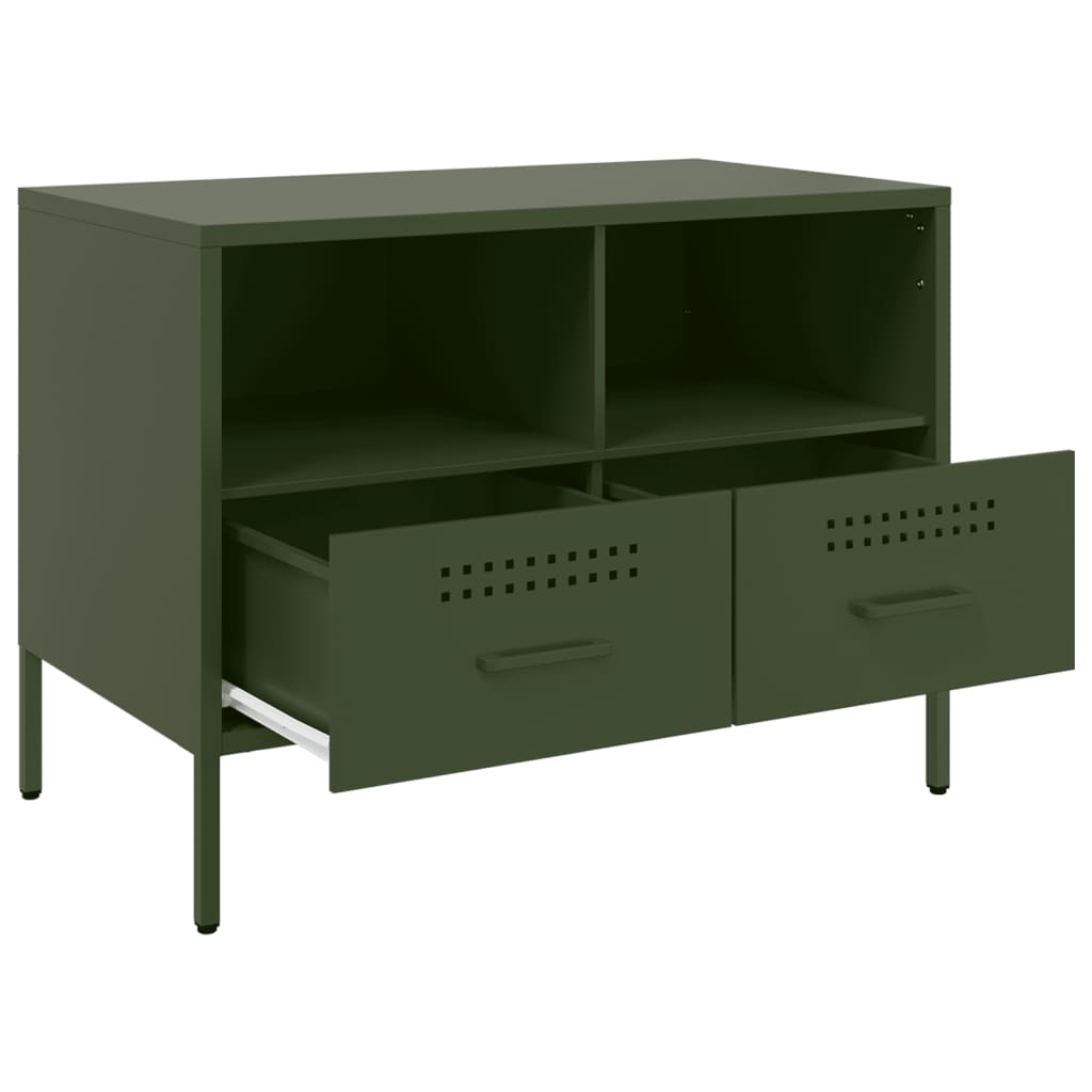 TV Cabinets 2 pcs Olive Green 68x39x50.5 cm Steel